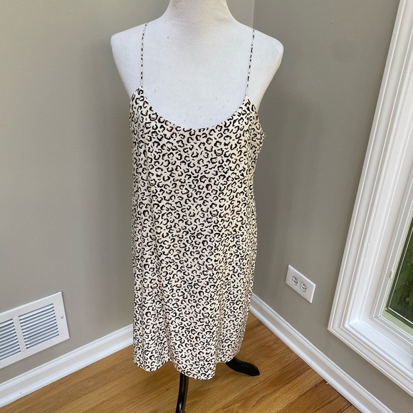 Tibi Dresses & Skirts - Tibi | 100% silk slip dress, white and brown leopard print, Sz 10